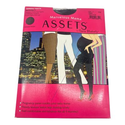 Marvelous Mama Assets by Sara Blakely Maternity Tights Sz 1 Black Opaque Stripe